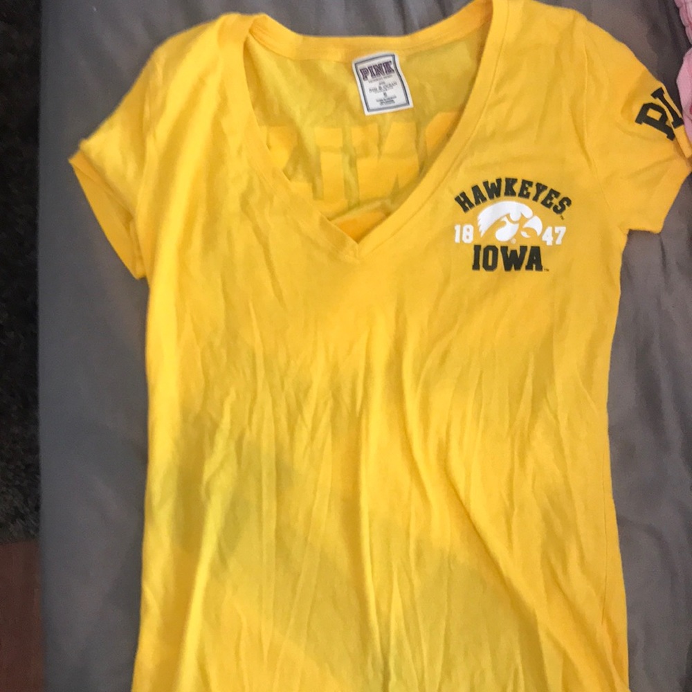 Victoria Secret Pink Iowa Hawkeye v-neck